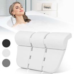 Pillow SPA Bath Pillow with 3 Suction Cups EVA Foldable Neck and Back Support Headrest Bath Tub Spa Pillow for Home Bathroom Supply