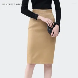 Skirts Fashion Ladies Spring Summer Jacquard Velvet Pencil Skirt High Waist Slim Back Slit Midi Elegant Sexy Office Bottoms