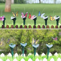 Garden Decorations Ornament Solar Powered Flying Fluttering Fake Butterfly Yard Stake Decor