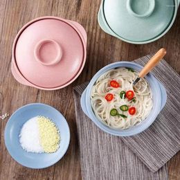 Bowls Japanese Plastic Noodle Bowl Microwave Serving Home Tableware Plate Microwave-heated Dining A8Y4