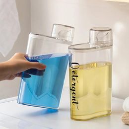 Storage Bottles Dispenser Sealed Organization Detergent Transparent Bottle Softener Room Laundry For Powder Bleach Tank