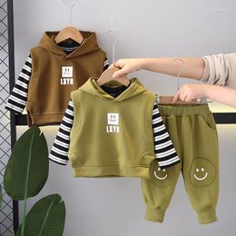 Clothing Sets Boys Clothes Spring Autumn 2024 Children Cotton Hoodies Vest T-shirts Pants 3pcs Tracksuits For Baby Sports Suit Kid Outfit