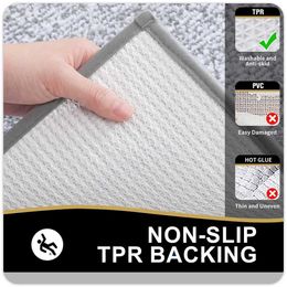 Bath Mats Olanly Luxury Bathroom Rug Mat Ultra Water Absorbent Microfiber Bath Rug Non Slip Bath Carpet Bathroom Floor Shower Dropshipping