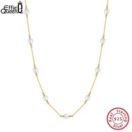 EFFIE QUEEN 14K Gold Plated Natural Baroque Pearl Choker Necklace for Women 925 Sterling Silver Necklaces Handmade Jewelry GPN19 240412