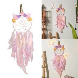 Decorative Figurines Feather Dream Catcher Wall Handwoven Wedding Favour Bedroom Nursery Home Decoratiobn Present Supplies