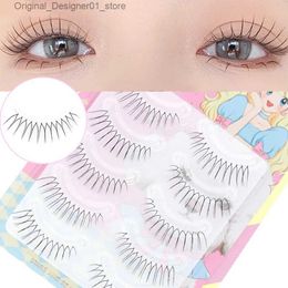 False Eyelashes 3-5 pairs of Korean fake eyelashes natural dry eyelashes U-shaped handmade eyelashes extended makeup mink skin fake eyelashes Q240425