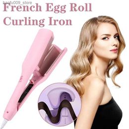 Curling Irons 220V mini portable French curly iron cute large curly hair heating fast curler wave curler K4N5 Q240425