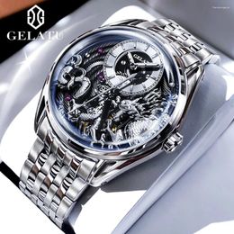 Wristwatches GELATU Men's Watches Collection Quality Relief Fully Automatic Mechanical Watch Waterproof Original Male