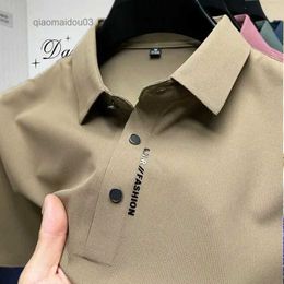 Men's T-Shirts Brand 2023 Summer Printing Polo Shirt Men Business Casual Fashion Solid Breathable Work Short Sleeved T-shirts Camisas De HombreL2404