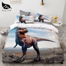 sets 3Pcs New Classical Dinosaur Pattern Home Textiles Bedding Set Bedclothes King Cover Pillowcase Comforter Bedding Sets Bed Linen