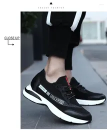Casual Shoes Summer Comfortable Sneakers Height Increasing Mens Get Taller Elevator 6cm 8cm Breathable Mesh