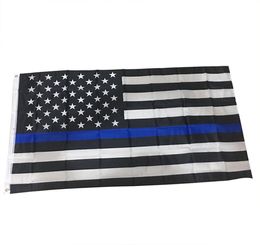 90150cm BlueLineRed USA Police Flags 3x5 Foot Thin Blue Line USA Flag Black White And Blue American Flag With Brass Grommets6164546