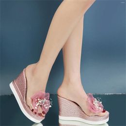 Slippers Fashion Spring And Summer Women Sandals Wedge Heel Platform High Flowers