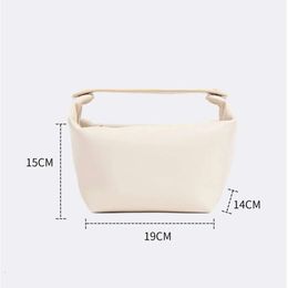 The Rows top layer cowhide niche design high-end texture lunch box genuine leather portable underarm bag water bucket womens bag C26X