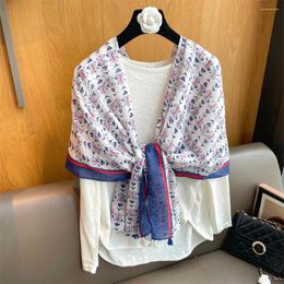 Scarves 2024summer Cotton And Linen Thin Section Scarf Women's Travel Vacation Sunscreen Beach Towel Spring Autumn Outwear Shawl