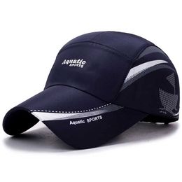 Ball Caps SprSummer Outdoor Golf FishBaseball Cap Men Quick Dry Mesh Sports RunnHat Snapback Ponytail Sun Visor Trucker Hats J240425