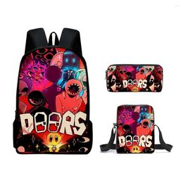 Backpack Doors Schoolbag Travel Shoulder Bag Pencil Case Set For Kids Students