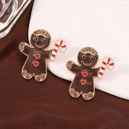 Dangle Earrings Creative Christmas Gingerbread Man Funny Cartoon Cute Trend Fashion Light Luxury All Matching