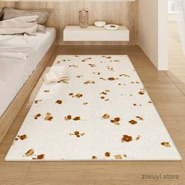 Carpets French Style Rugs for Bedroom Colour Thickend Bedside Rug Minimalist Cream Living Room Decoration Carpet Home Anti-slip Floor Mat