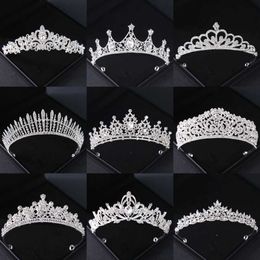 Wedding Hair Jewellery Silver Colour Crystal Bridal Tiaras And Crowns Rhinestone Prom Crown Tiara For Women Wedding Hair Accessories Jewellery d240425