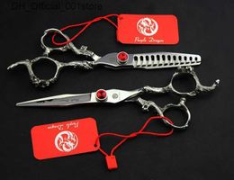 Hair Scissors purple dragon right hand scissors with dragon sign on the handle 5.5 inch/ 6.0 inch cutting/thinning scissors Q240425