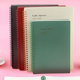 Spiral Notebook, 4 st 8,3 tum x 5,7 tum A5 tjock plastbeslag 8mm styrde 80 ark -160 sidor för studier och anteckningar