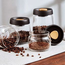 Food Savers Storage Containers Vacuum coffee bean storage bottle creative sealed glass can food grain container Mason transparent H240425