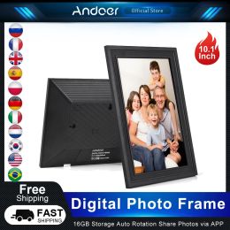 Frames Andoer 10.1 Inch Digital Photo Frame Cloud Digital Picture Frame TFT Touch Screen with Backside Stand Gift for Friend and Family