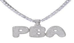 AZ Custom Name Letters Name Necklaces Pendant Charm For Men Women Gold Silver Colour Cubic Zirconia with Rope Chain Gifts1852150