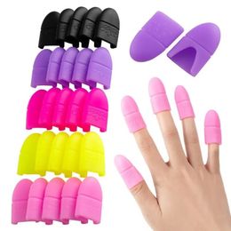 5PCNail Polish Clip Soak Off Silicone Cap UV Gel Remover Wraps Degreaser Cleaner Tips Fingers Cover Varnish Manicure Tools