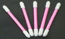 Manual Cosmetic Tattoo Eyebrow Pink Pen Machine For Permanent Makeup 5Pcs Wholeseale Both side can be used8241286