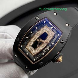 Luxury Mens Watches RM Automatic Chronograph Wrist Swiss technology Womens Series 18k Platinum Black Ceramic Original Diamond RedBlackL ipR M0701Au to OR17
