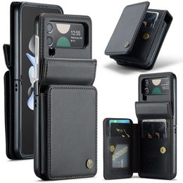 Flip 3 Foldable Card Z Flip4 Anti-theft Brush, Multifunctional Leather Z flip5 Protective Case Flip Type