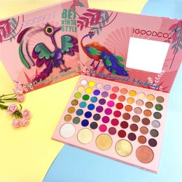 Shadow IGOODCO children's cartoon peacock 65 color pearl matte sequins multicolor large plate eye shadow palette makeup