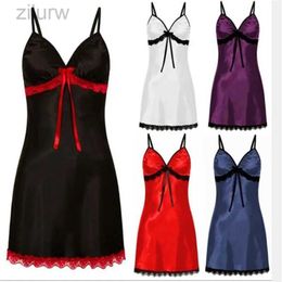 Sexy Pyjamas Women Sexy Sleepwear Nightdress Lace Silk Satin Night Dress Sleeveless Nighties V-neck Nightgown Plus Size Nightwear d240425