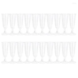 Disposable Cups Straws 20 Pieces Champagne Flutes Glass Mug Red Wine Plastic Material For Party Wedding