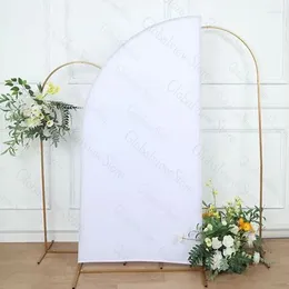 Party Decoration 2 Sides Half Arch Shaped Spandex Backdrop Cover Cream Beige Pink Background Wedding Baby Shower