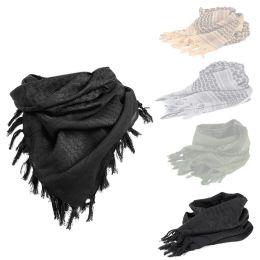 Scarves Men Plaid Scarf Light Weight Military Arab Tactical Desert Scarves Army Outdoor Men Scarf Army Green Black White 110x110cm