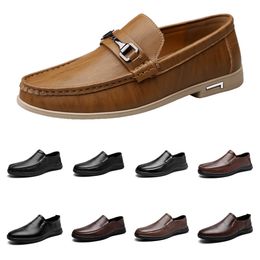 Gai Designer Men Casual Shoes Casual Business SCARPE PICCOLA DI MIGRAFIA Piccola Office Scarpe casual in pelle marrone nera EUT39-44
