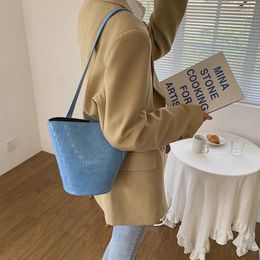Shoulder Bags Women's Handbag 2024 Brand Stone Pattern Multi Function Messenger Bag Stereo Bucket Commuting PU Large Capacity Office