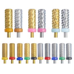 Bits 5.35mm Small Barrel Gold Tungsten Carbide Nail Drill Bits Left Right Hand Reversed Grinding Head Milling Cutter Sander DIY Tools