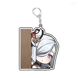 Keychains Genshin Impact Key Chain Acrylic Q Version Cute Shenhe Figure Ayaka Double Side Printing 5cm Custom Keychain Cosplay Accessory