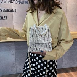 Shoulder Bags For Women 2024 Summer Straw Pearl Messenger Bag Maiden Japanese Trend Handbag