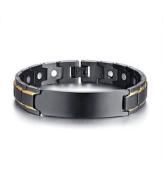 Mens Healing Magnetic Bracelet in Stainless Steel Healthcare Elements Custom Blank Curved Tag Bracelet5335097