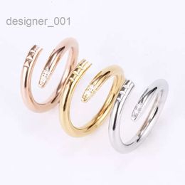 Band Nail Rings Love Ring Designer Jewelry Titanium Steel Rose Gold Silver Diamond Cz Size Fashion Classic Simple Wedding Engagement Gift for Couple Love KAY4