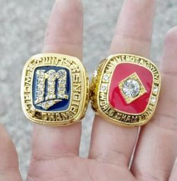 2pcs Minnesota 1987 1991 Twins World Baseball Pirates Championship Ring Set Souvenir Men Fan Gift 2019 whole Drop 4690498