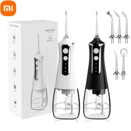 Irrigators Xiaomi Dental Oral Irrigator Water Flosser Thread Teeth Pick Mouth Washing Machine 5 Nozzels 3 Modes USB Rechargeable 300ml Tank