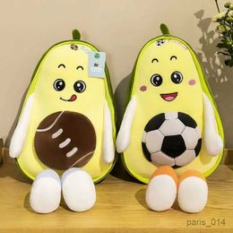 Stuffed Plush Animals Fruit Avocado Basketball Football Plush Toy 35cm Cartoon Stuffed Plushie Pillow Soft Doll Baby Room Decor for Cute Birthday Gift