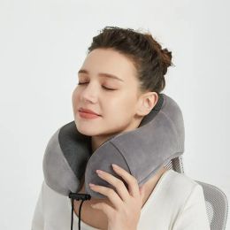 Pillow UShaped Memory Foam Neck Pillow For Travelling Memory Flight Headrest Travel Pillow with 3D Eye Mask Ear Plugs and Organise Bag