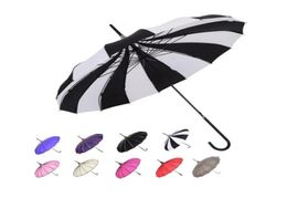 Creative Design Black And White Striped Golf Umbrella Longhandled Straight Pagoda Umbrella wedding parasol 8 colors7351931